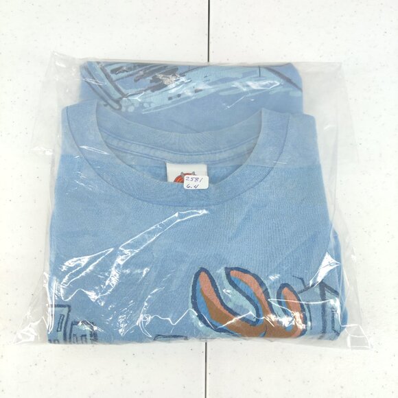 VTG  Looney Tunes Taz Shirt Mens Small Blue Skater Graphic Tee Cartoon 90s 1997 - Picture 15 of 16